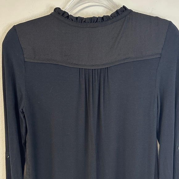 Meadow Rue Anthropologie Eleri Black Pleated Blouse Size XS - Picture 7 of 9